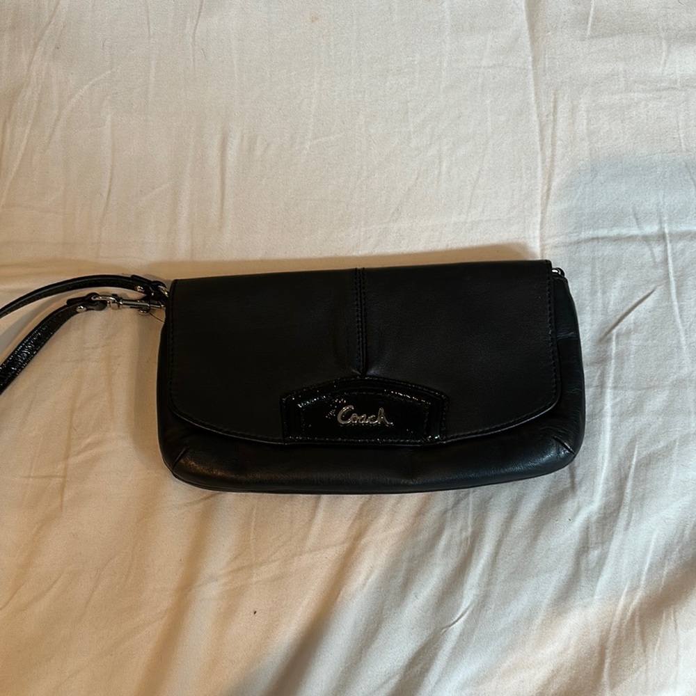 Coach Black Clutch Wristlet Leather